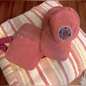 Dusky Pink Corduroy Hat and Matching bag